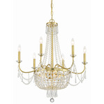 Haywood Chandelier - Aged Brass / Crystal