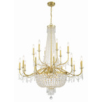 Haywood Chandelier - Aged Brass / Crystal