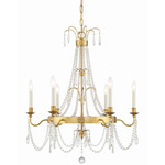 Maizey Chandelier - Antique Gold / Crystal