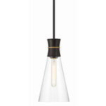 Quinn Pendant - Matte Black / Clear