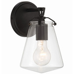 Voss Wall Light - Matte Black / Clear