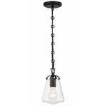 Voss Mini Pendant - Matte Black / Clear