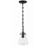 Voss Pendant - Matte Black / Clear