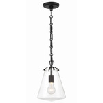 Voss Mini Pendant - Matte Black / Clear