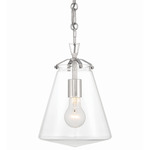 Voss Mini Pendant - Polished Nickel / Clear