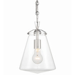 Voss Pendant - Polished Nickel / Clear