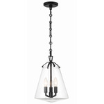 Voss Chandelier - Matte Black / Clear