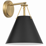 Xavier Wall Light - Vibrant Gold/ Black