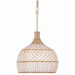 Zanzibar Pendant - Soft Gold / White Rattan