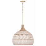 Zanzibar Pendant - Soft Gold / White Rattan