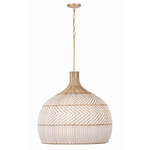 Zanzibar Pendant - Soft Gold / White Rattan