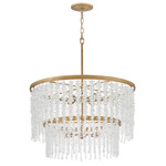 Rubina Tiered Chandelier - Burnished Gold / Clear