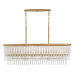 Rubina Linear Chandelier - Burnished Gold / Clear