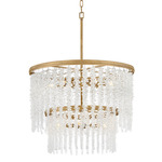 Rubina Tiered Chandelier - Burnished Gold / Clear