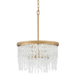 Rubina Convertible Chandelier - Burnished Gold / Clear