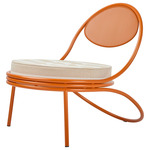 Copacabana Outdoor Lounge Chair - International Orange / Leslie Stripe 40