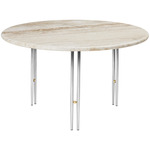 IOI Coffee Table - Chrome / Beige Ripple Travertine