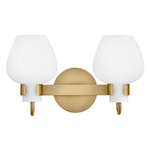 Sylvie Bathroom Vanity Light - Heritage Brass / White