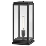 Max 120V Outdoor Tall Pier Mount Lantern - Black / Clear