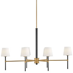 Saunders Linear Chandelier - Lacquered Brass/ Black / White