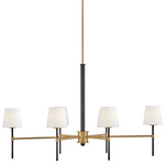 Saunders Linear Chandelier - Lacquered Brass / Black / White