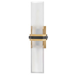 Kipton Bathroom Vanity Light - Heritage Brass / Black / Etched Glass