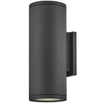 Silo Outdoor Up / Down Wall Sconce - Black / Etched Glass