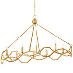 Leona Linear Chandelier - Distressed Brass