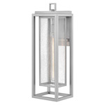 Republic 120V Outdoor Wall Sconce - Satin Nickel / Clear Seedy