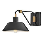 Brewster Outdoor Wall Light - Black / Heritage Brass