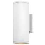 Silo Outdoor Up / Down Wall Sconce - White / Etched Glass
