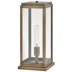 Max 120V Outdoor Tall Pier Mount Lantern - Burnished Bronze / Clear