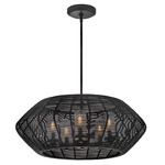 Luca Outdoor Chandelier - Black / Clear Seedy