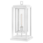 Republic 12V Outdoor Pier Mount Lantern - Textured White / Clear Seedy