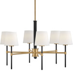 Saunders Chandelier - Lacquered Brass/ Black / White