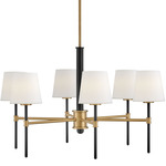 Saunders Chandelier - Lacquered Brass / Black / White