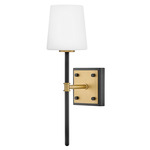 Saunders Wall Light - Lacquered Brass/ Black / White