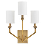 Moore Wall Sconce - Heritage Brass / White