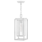 Republic 120V Outdoor Pendant - Textured White / Clear Seedy
