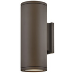 Silo Outdoor Up / Down Wall Sconce - Architectural Bronze / Etched Glass