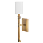 Moore Wall Light - Heritage Brass / White