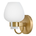 Sylvie Wall Sconce - Heritage Brass / White