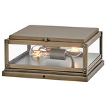 Max 12V Outdoor Pier Mount Lantern - Burnished Bronze / White