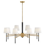Saunders Chandelier - Lacquered Brass / Black / White