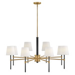 Saunders Chandelier - Lacquered Brass/ Black / White