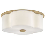 Delaney Ceiling Light - Heritage Brass / White
