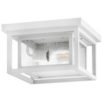 Republic Outdoor Ceiling Light - Textured White / Clear Seedy