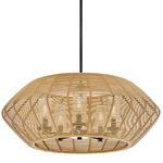 Luca Outdoor Chandelier - Black/ Camel / Clear Seedy