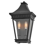 Chapel Hill Outdoor Lantern Wall Sconce - Museum Black / Clear