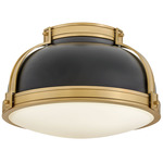Barton Ceiling Light - Lacquered Brass/ Black / Etched Opal